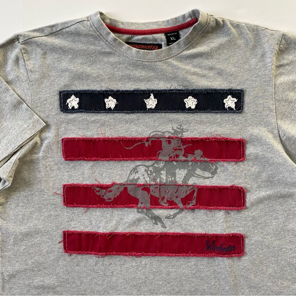 Winchester Shirt Size X-Large Hunting Rifle Shotgun Gun  Patriotic Flag Cotton T